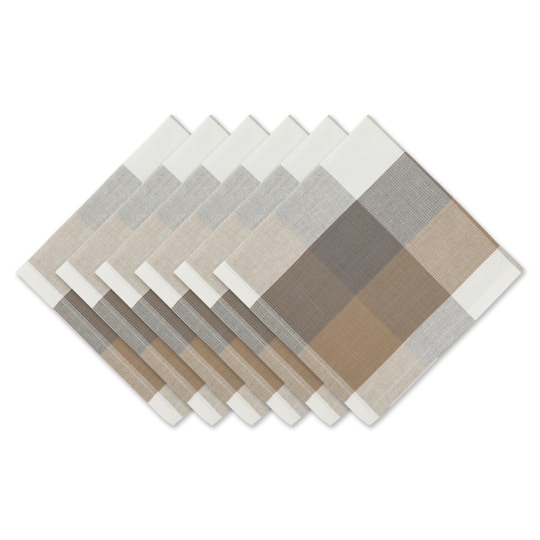 DII® Oversized Tri Color Check Cloth Dinner Napkins